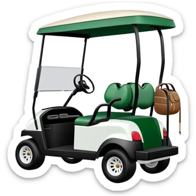 Club car golf cart with golf club bags sticker