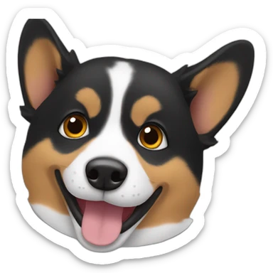Black corgi rollover sticker
