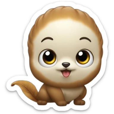 écureuil avec noisette sticker