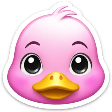 Cute yellow duck w pink ha sticker