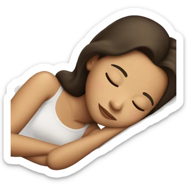 Brunette girl sleeping sticker