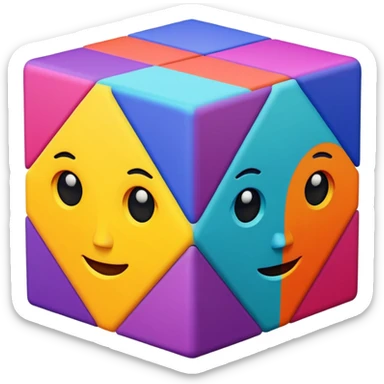 cube with different patterns on each face sticker