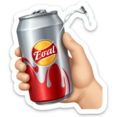 Crushing a can in a fist sticker