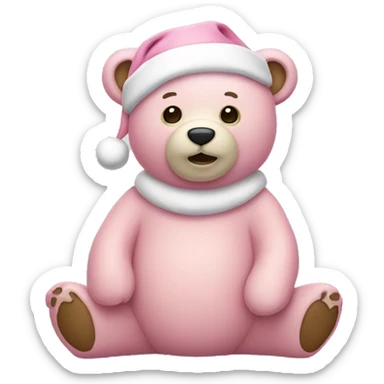 Light pink Christmas bear sticker
