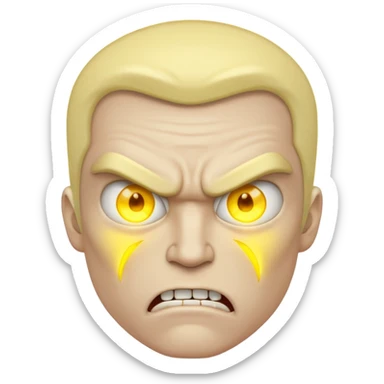Angry Human with Yellow Lights in His Eyes sticker