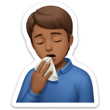 man sneezing into tisue















 sticker
