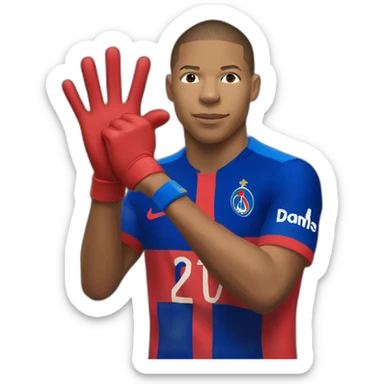 Mbappe choquée avec les mains derrière la tête sticker