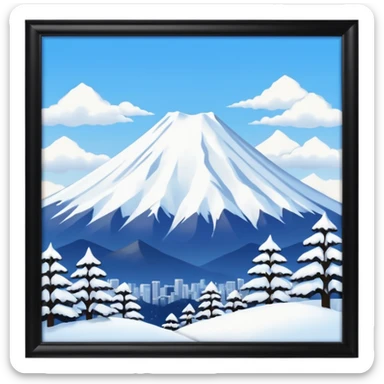 winter mountain tokyo sticker