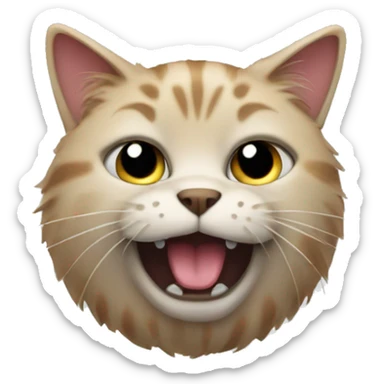 Cat having a hairball sticker