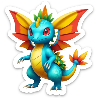 Colorful Exotic Tropical Pokémon-Fakémon-hybrid-creature (full body) sticker