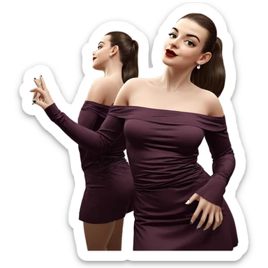 reflection of a stylish girl sticker