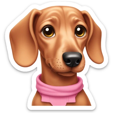 Dachshund weing pink dress sticker