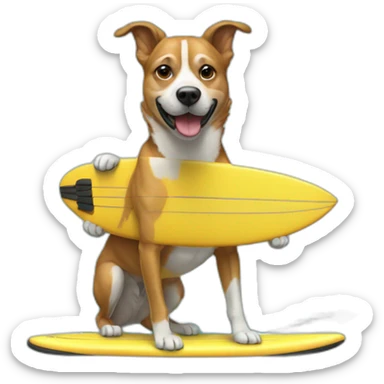 À dog surf sticker