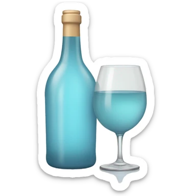 pale blue wine bottle sticker