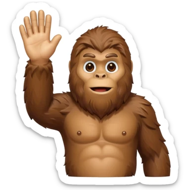bigfoot, friendly and waving sticker