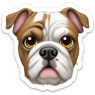 English Bulldog white fur and Brown Dots  sticker