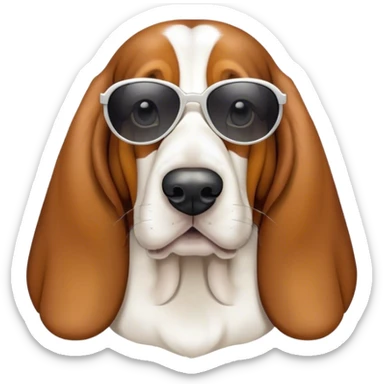 Basset hound wearing sunglasses sticker