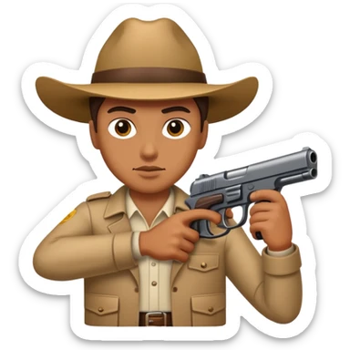 Crip holding gun  sticker