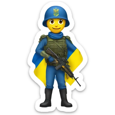 Soldat with flag Ukraine sticker