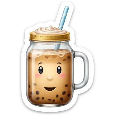 Iced latte mason jar sticker