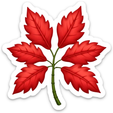 Un trébol de cinco hojas rojo sticker