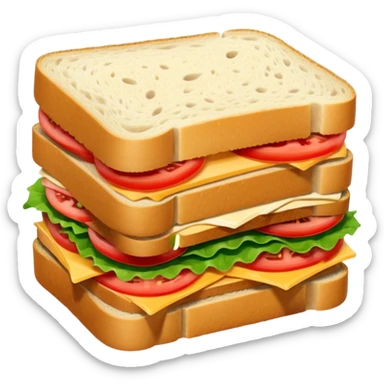 half cut sliced sandwich  sticker