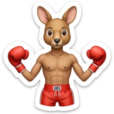 Kangaroo boxer sticker