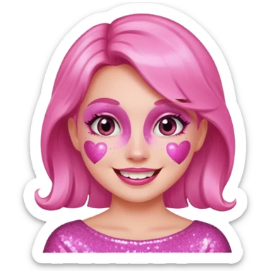 glitter pink girl naughty sticker