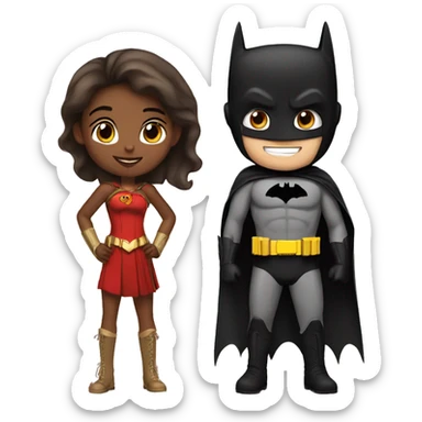 Girl Robin and Batman  sticker