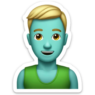 The standard set of emojis, but with a green pillow instead of a head. sticker