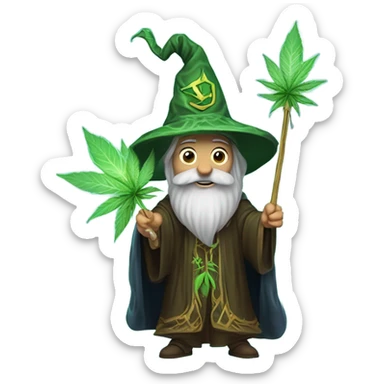 Marijuana wizard sticker