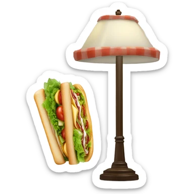Lamp with a foot long subway sandwich  sticker
