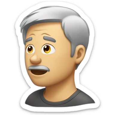 man who scratches his head sticker