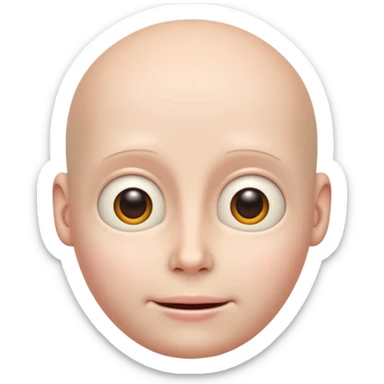 Uncanny valley emoji with *NO* eyebrows sticker