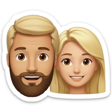 pareja hombre con barba y mujer rubia en internet charlando en streaming sticker