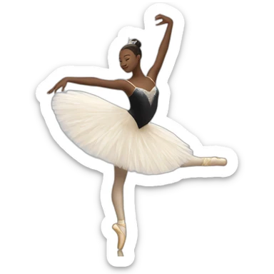 black ballerina dancing swan lake sticker