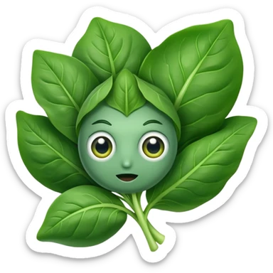 Spinach with eyes without human face sticker
