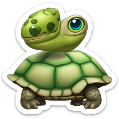 Éric zemur sur une tortue avec des yeux qui lance des lazer sticker