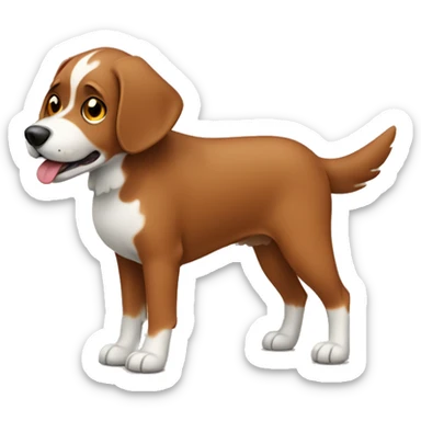 cute brown daschmund dog walking sticker