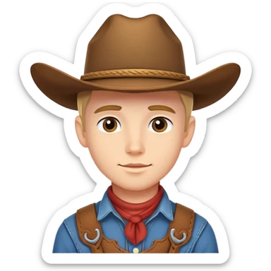 Pretty   cute   young cowboy   man  sticker