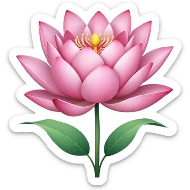 Pink Lotus lilly with long stem sticker