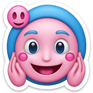 Emoji azul e rosa sticker