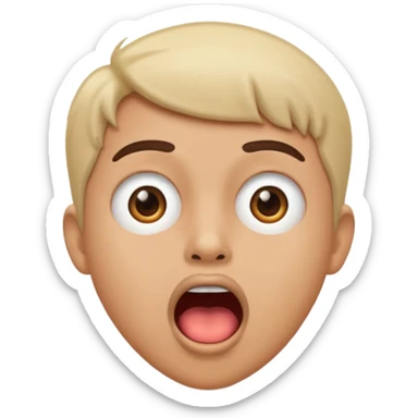 Fes-me un emoji amb una boca se sorpresa exageradament oberta. sticker