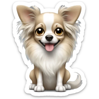 Long haired Merle Chihuahua  sticker