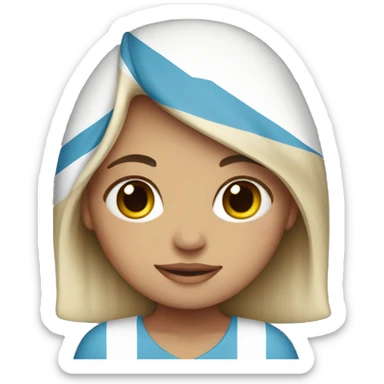 Girl with Argentina flag sticker
