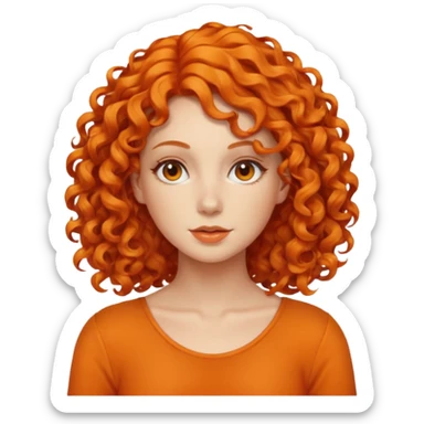 Woman with Orange Curly Hair – Shoulder-length orange curls.




 sticker