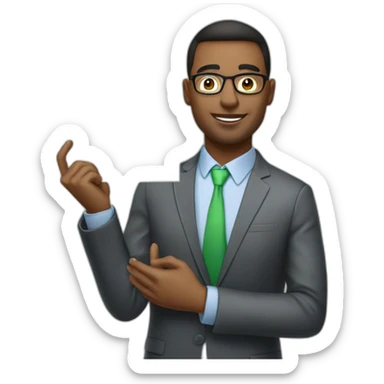 manager with a sign in his hands with the inscription agro sticker