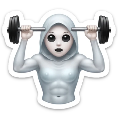 A ghost lifting dumbbells sticker