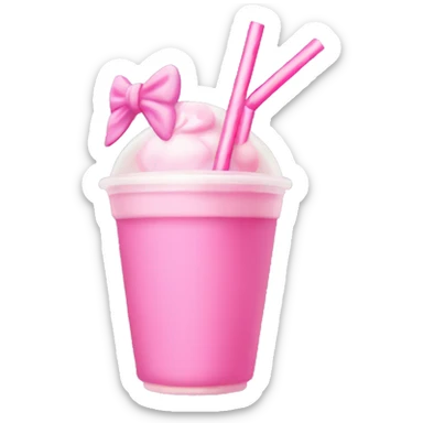 pink boba with a bow on the straw sticker