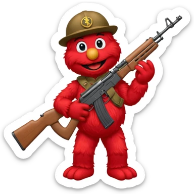 elmo with an AK47 sticker